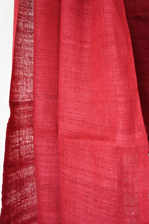 Assamese Eri Silk Stole - Handcrafted Luxury and Elegance (Red)