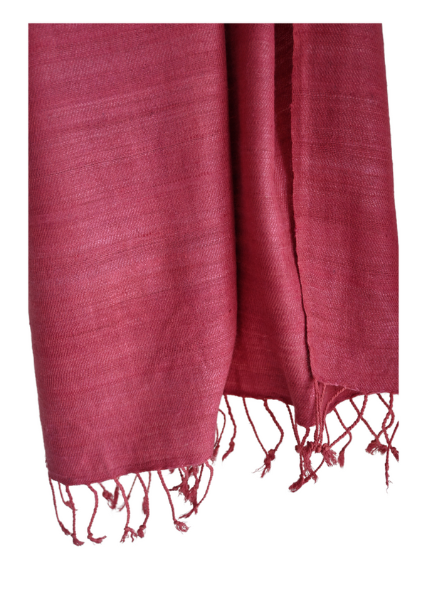 Assamese Eri Silk Stole - Handcrafted Luxury and Elegance (Pink)