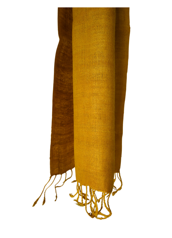 Assamese Eri Silk Stole - Handcrafted Luxury and Elegance (Mustard)