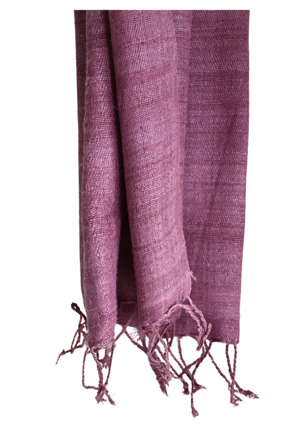 Assamese Eri Silk Stole - Handcrafted Luxury and Elegance (Purple Mauve)