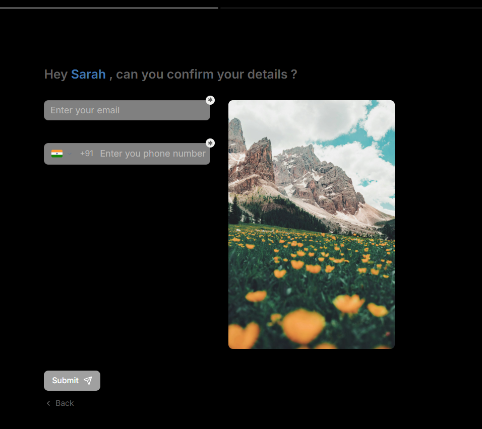 Xewali Forms interface